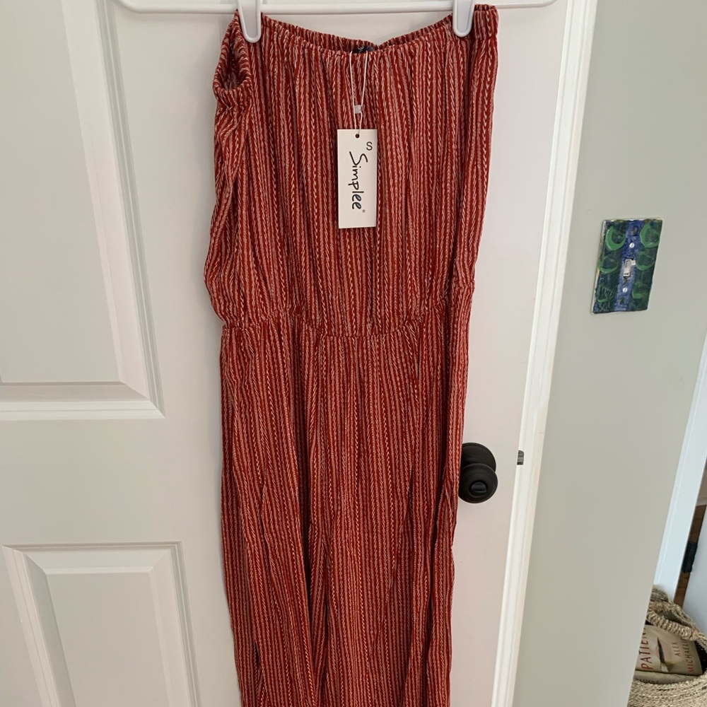 Simplee strapless jumpsuit